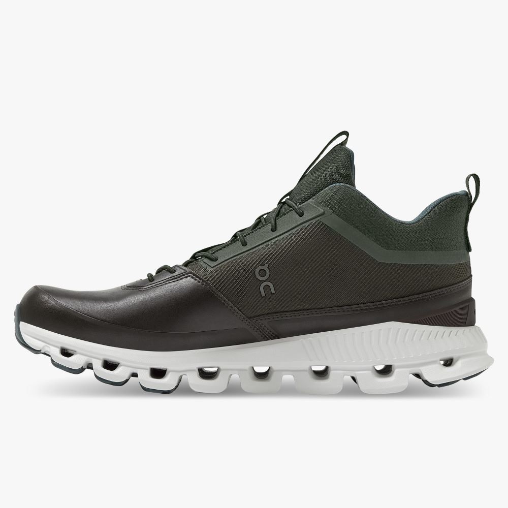 Zapatillas On Running Cloud Hi Hombre Negras Verde Oliva | WWF6523OI