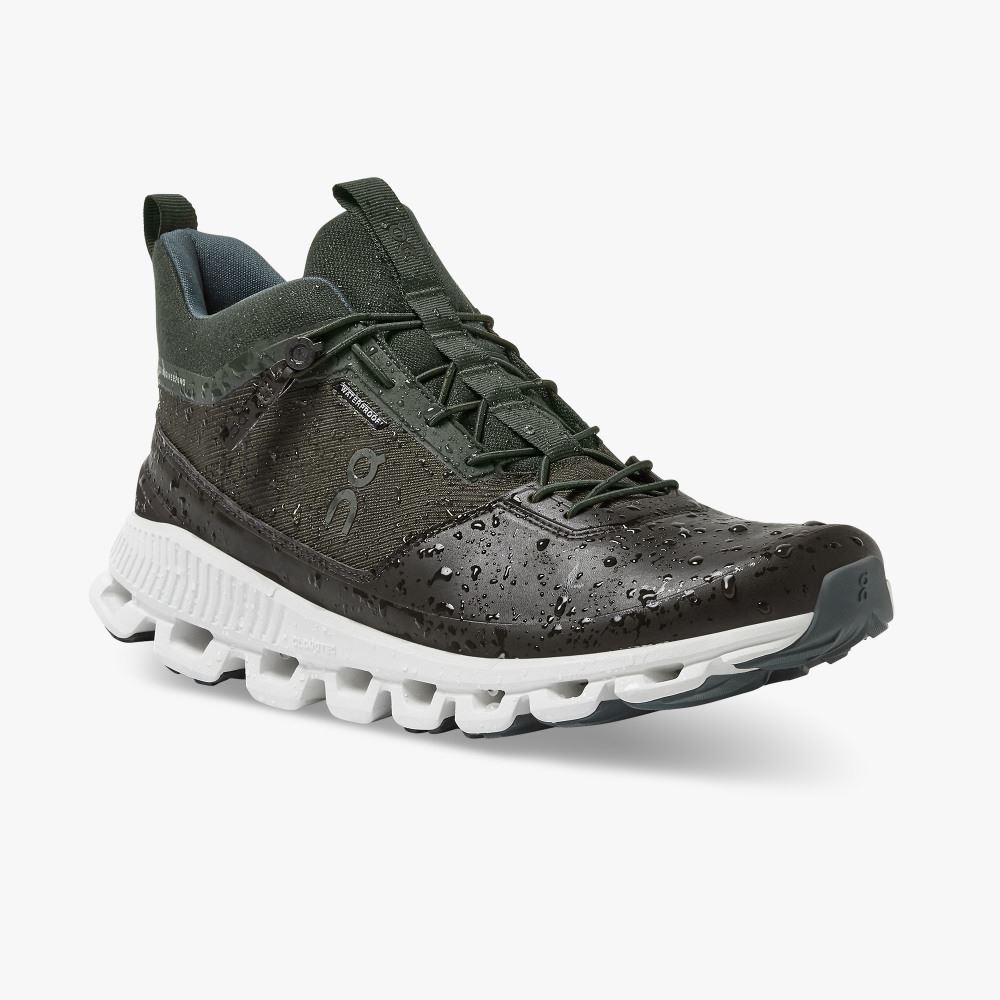 Zapatillas On Running Cloud Hi Hombre Negras Verde Oliva | WWF6523OI