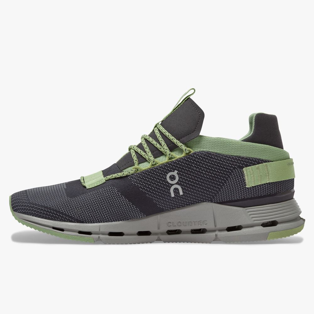 Zapatillas On Running Cloudnova Hombre Negras Verde | UAN5642ON