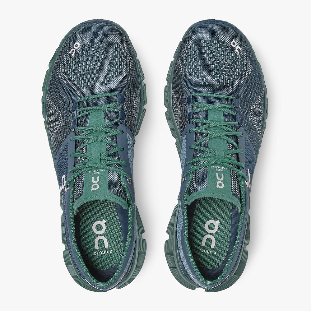 Zapatillas Running Carretera On Running Cloud X Hombre Azules Verde | XQB1512CC