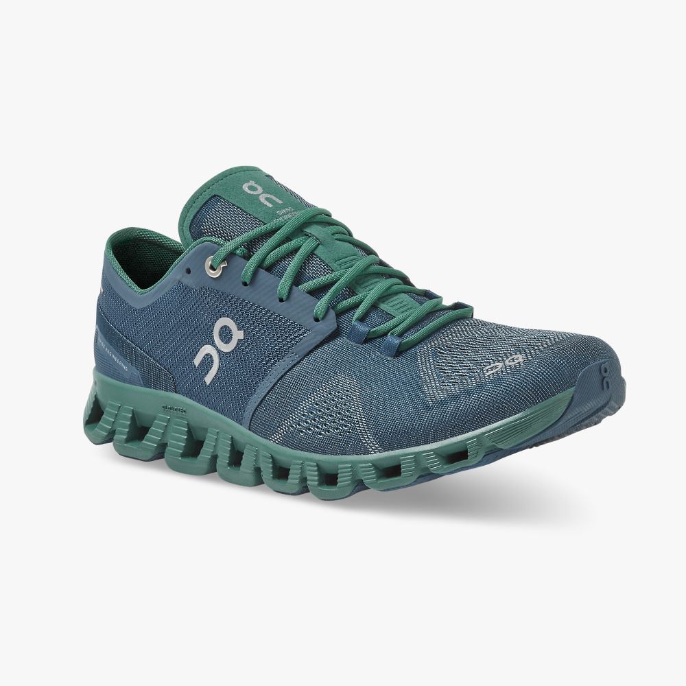 Zapatillas Running Carretera On Running Cloud X Hombre Azules Verde | XQB1512CC