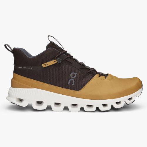 Zapatillas On Running Cloud Hi Hombre Amarillo Marrones | OKO6115YO