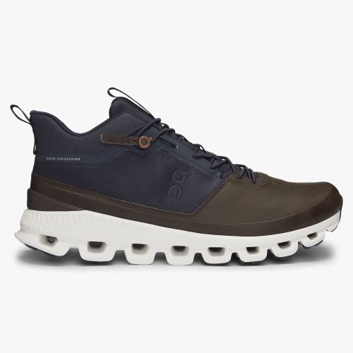 Zapatillas On Running Cloud Hi Hombre Marrones Azul Marino | IDT1462YZ